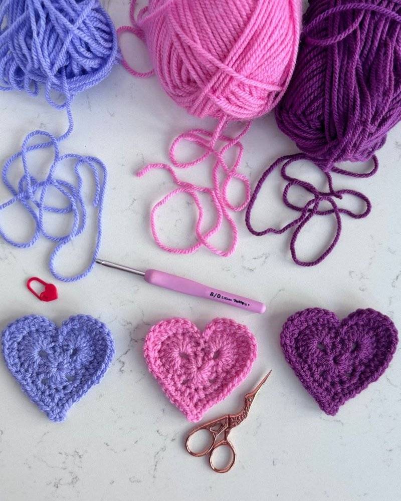 Charming Crochet Heart Motifs