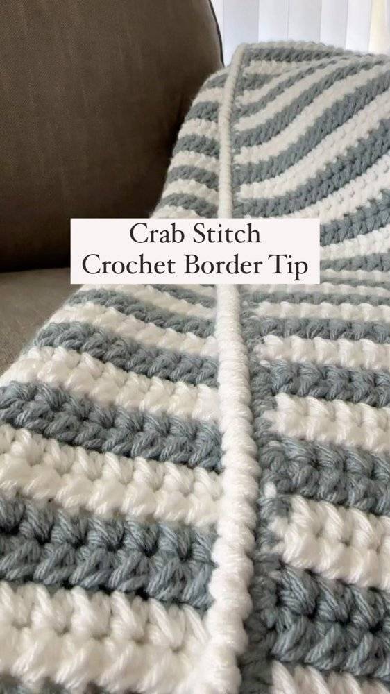 Classic Crab Stitch Crochet Border Enhancement