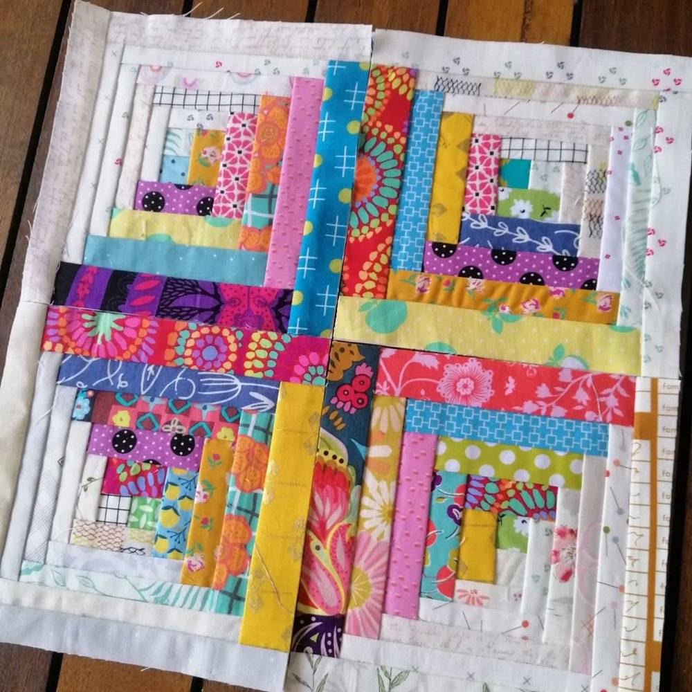 Colorful Log Cabin Quilt Block Project