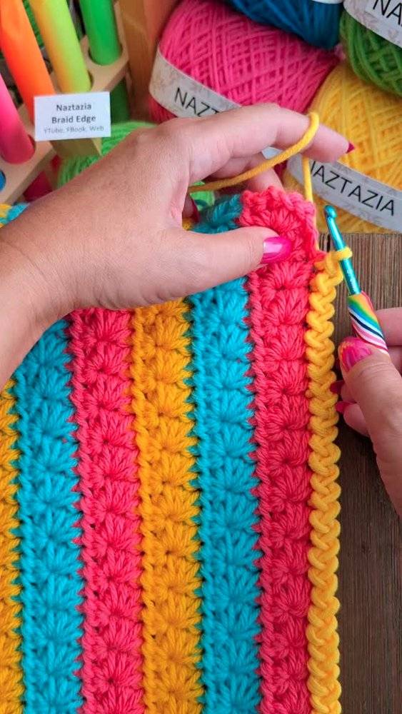 Colorful Star Stitch Crochet Fabric
