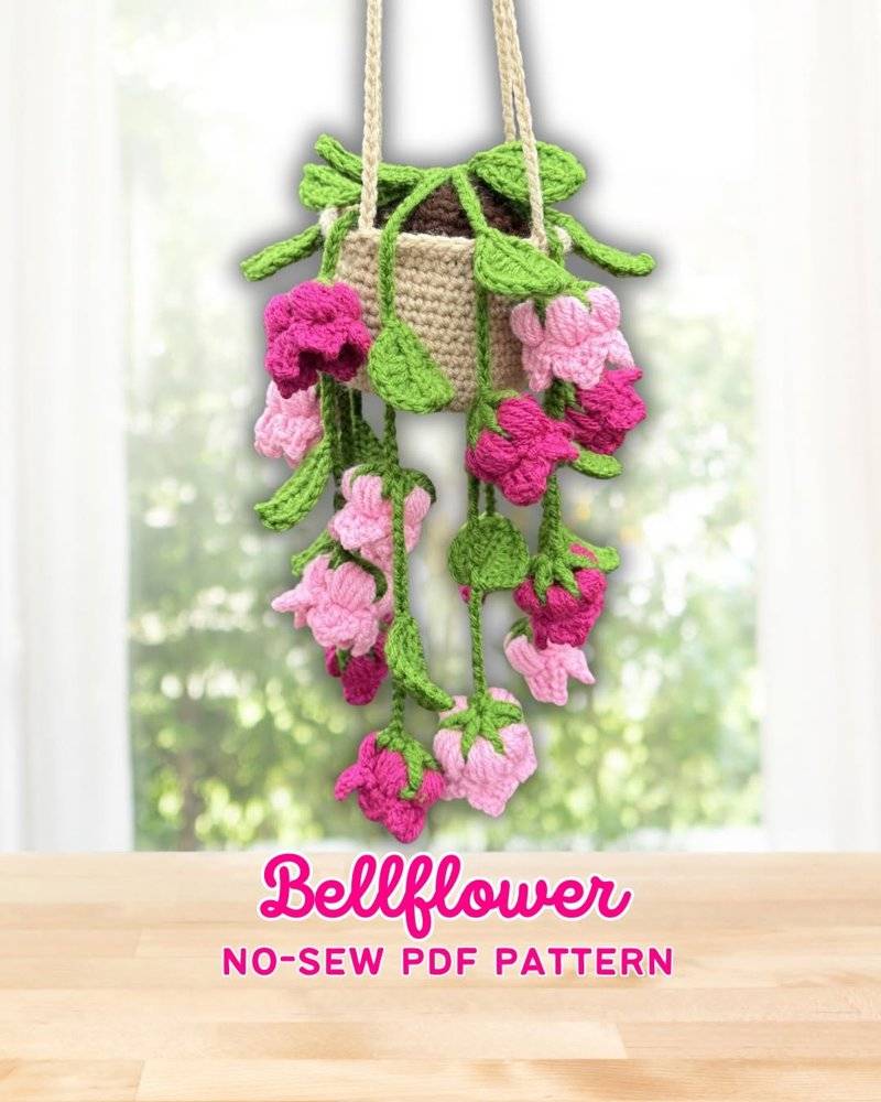 Crochet Bellflower Hanging Planter
