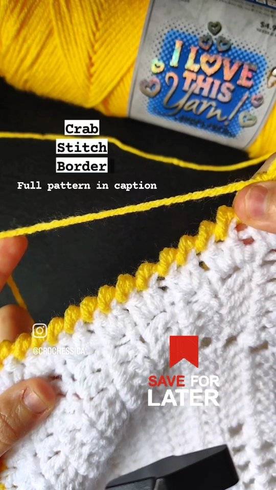 Crochet Crab Stitch Border