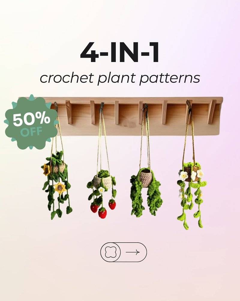 21 Fern Plant Crochet Vine Plant Patterns Crochet Hanging Plant Patterns with Floral and Fruit Accents
