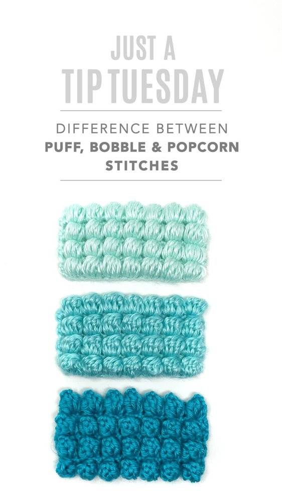 Crochet Puff, Bobble, and Popcorn Stitch Swatches