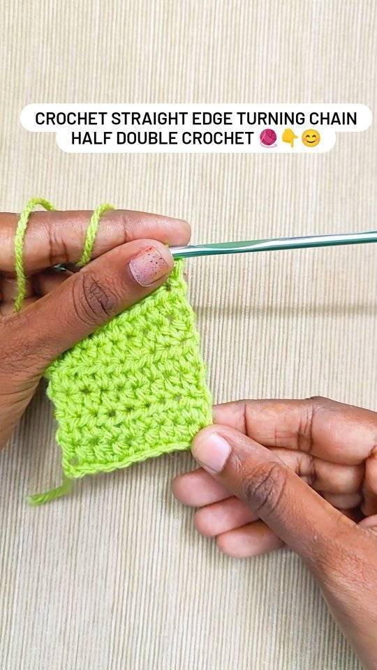 Crochet Straight Edge Half Double Crochet Technique