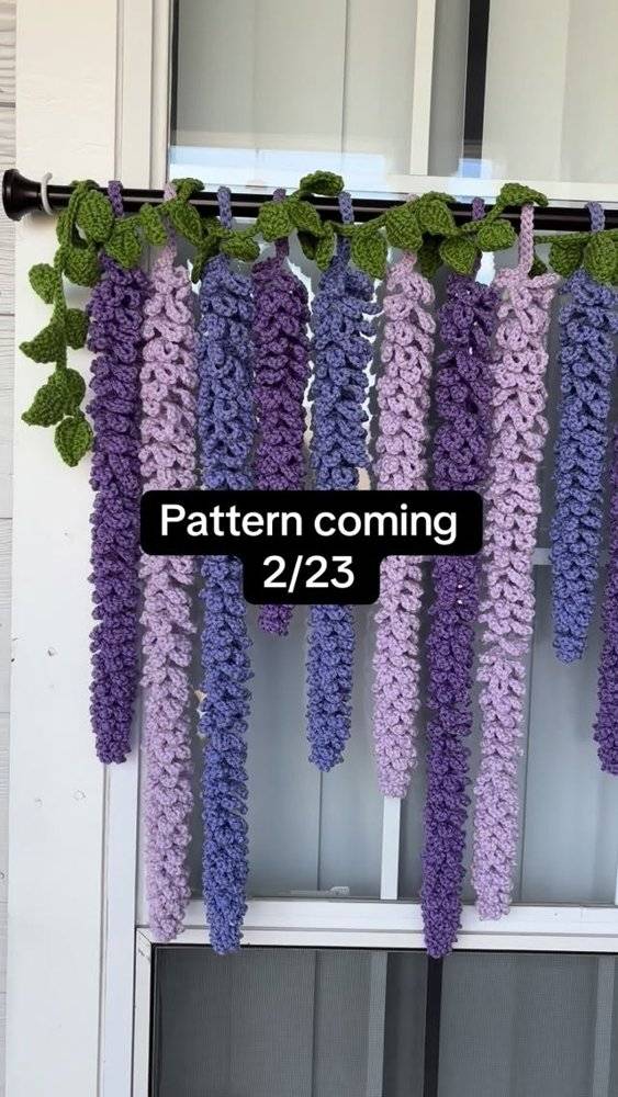 Crochet Wisteria Curtain Valance