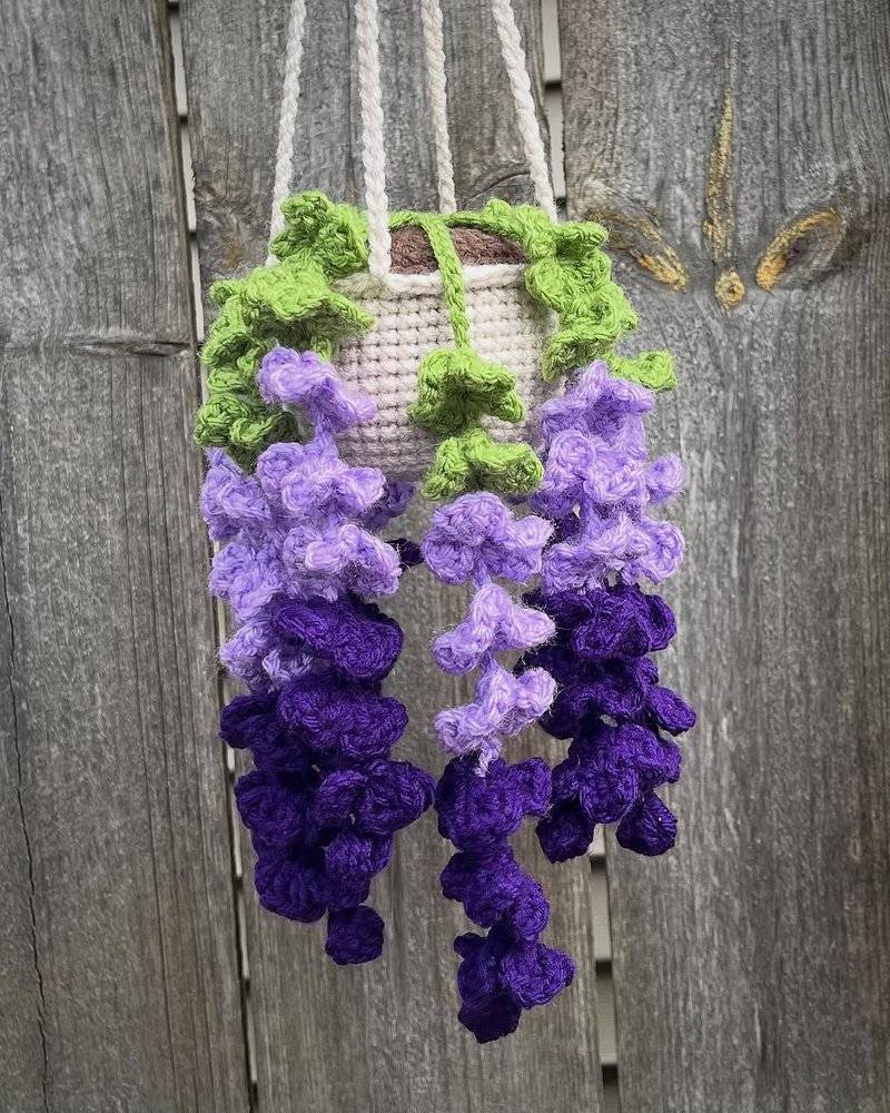 Crochet Wisteria Hanging Planter Decoration