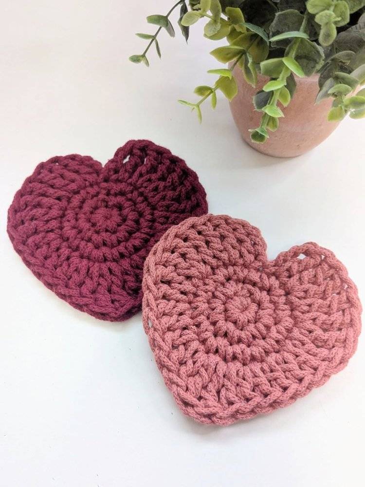 Crocheted Heart Coasters