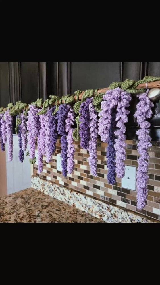 Crocheted Wisteria Garland Decoration
