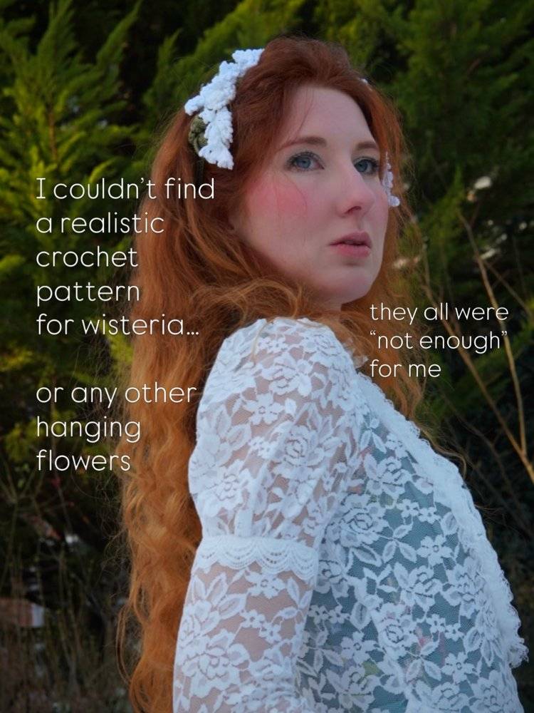 Delicate Crochet Flower Hairpiece with Leafy Accents