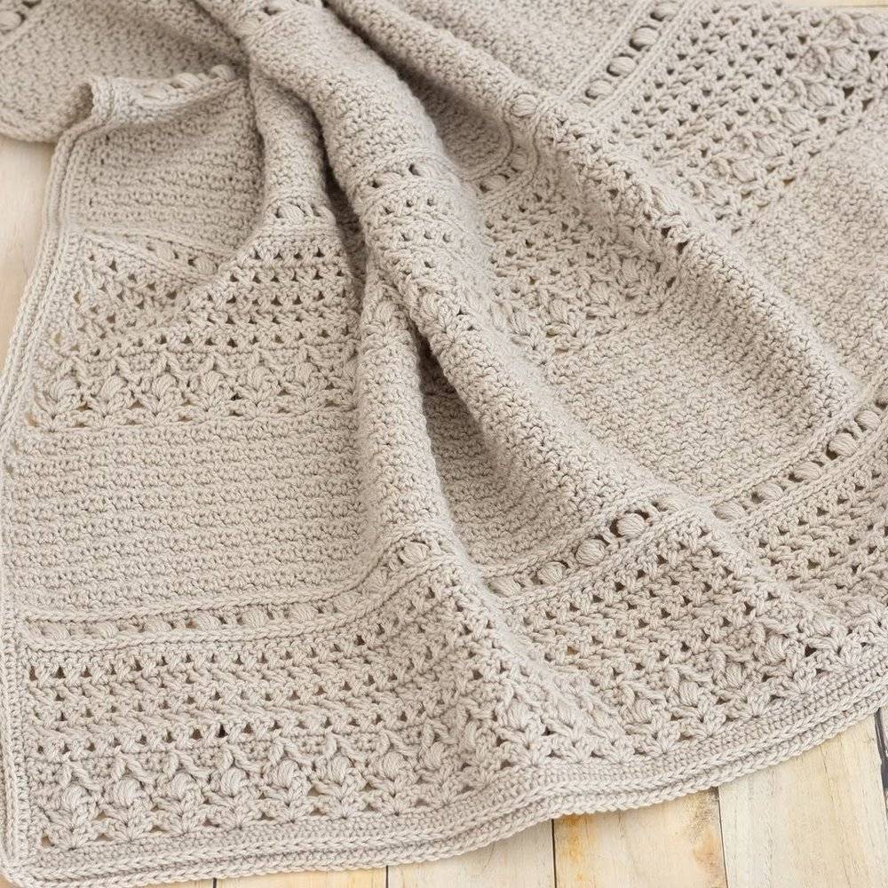 Elegant Textured Crochet Baby Blanket