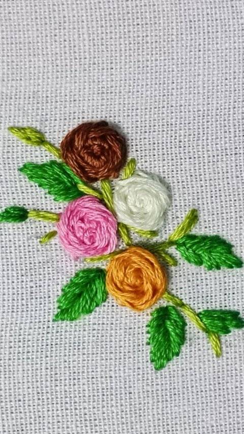 Embroidered Rose Garland Craft