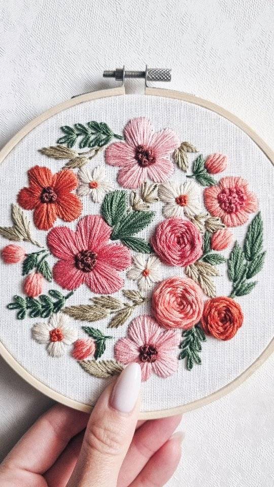 Floral Embroidery Hoop Art Project