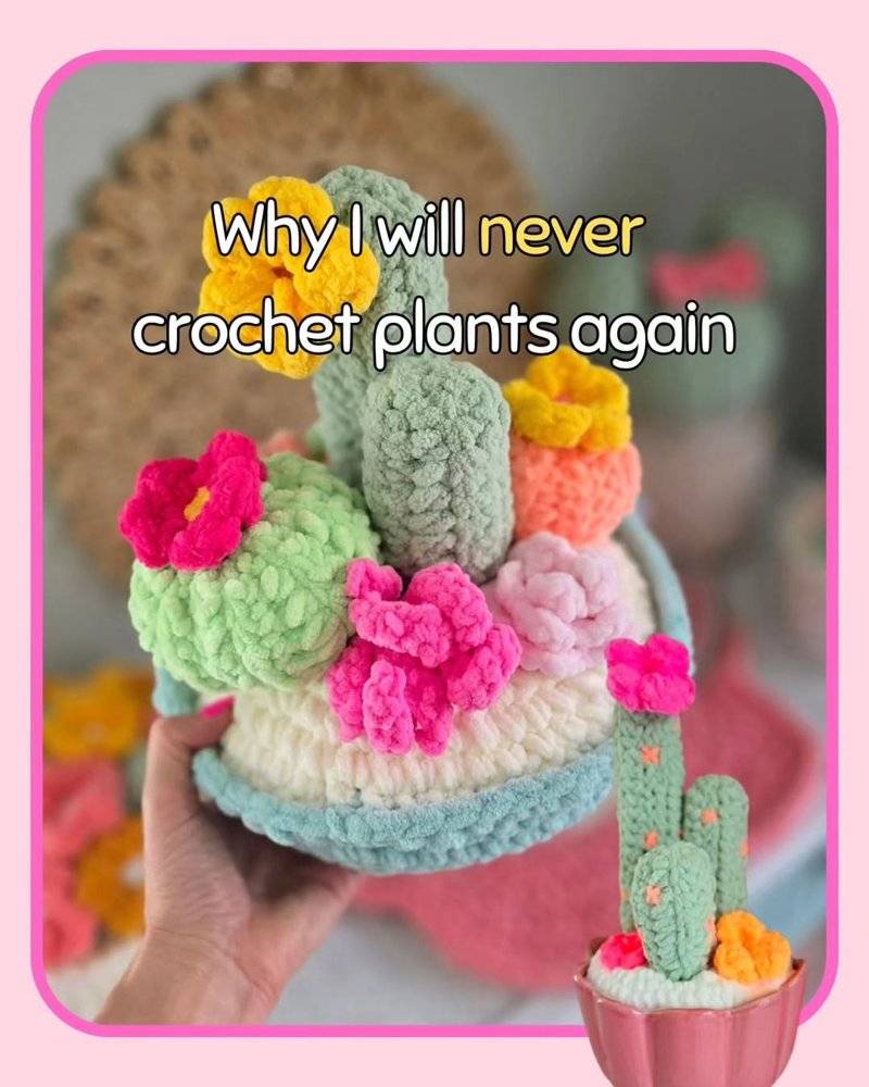 Fluffy Crochet Cactus Arrangement