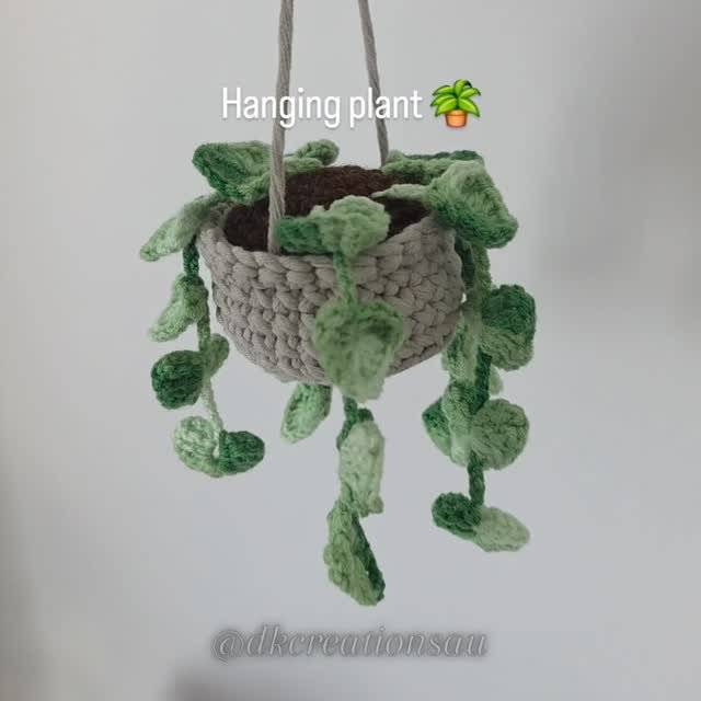 Hanging Crochet Faux Potted Plant Decoration