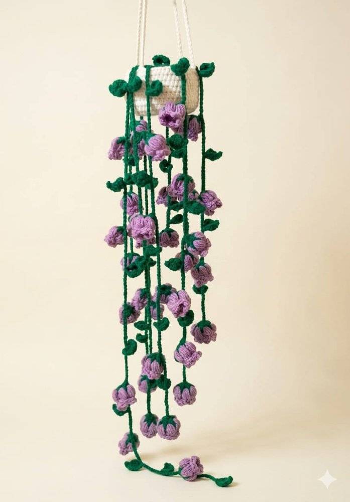 Hanging Crochet Flower Vine Decor