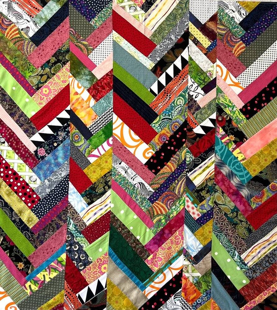 Herringbone Fabric Scrap Quilt Project