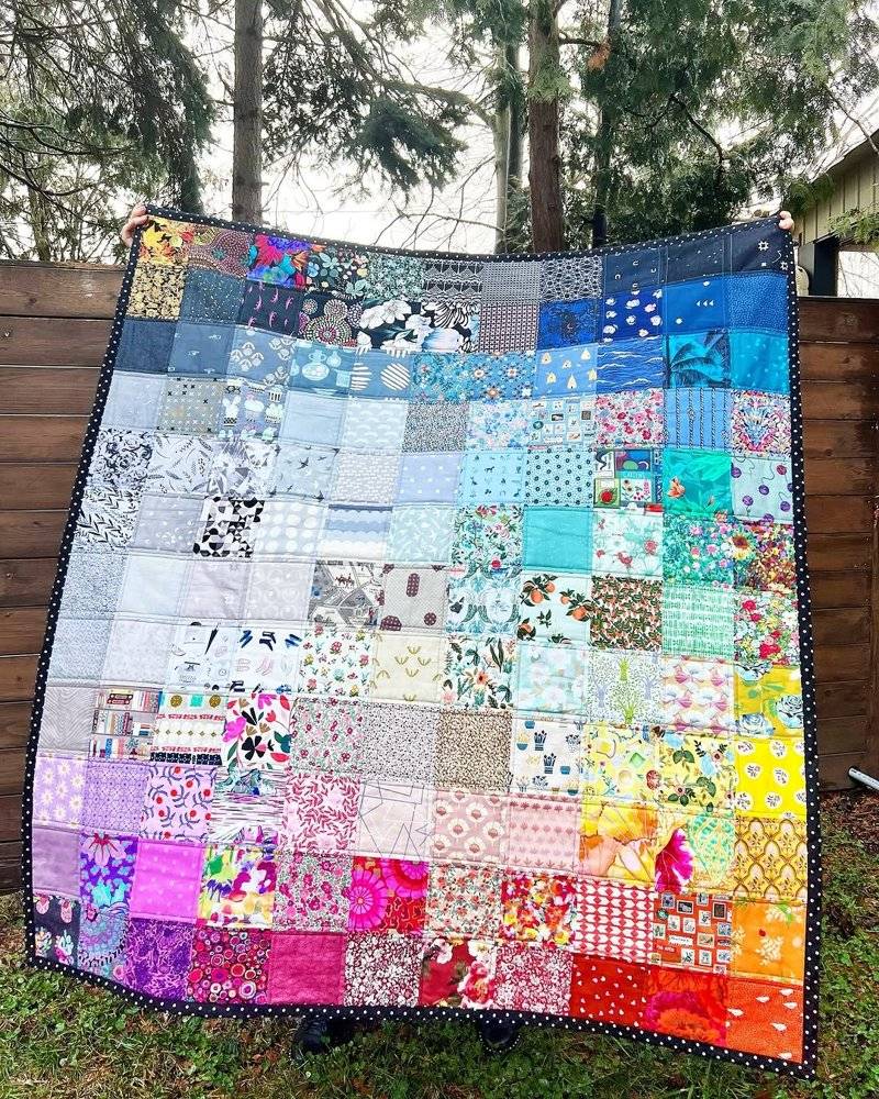 Kaffe Fassett Patchwork Quilt in a Rainbow of Prints