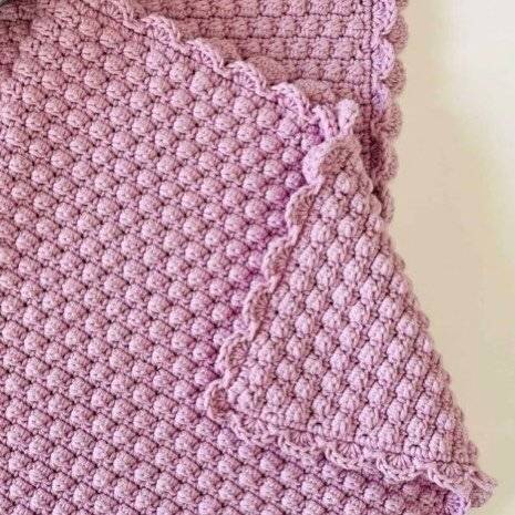 Lilac Textured Bobble Stitch Crochet Blanket