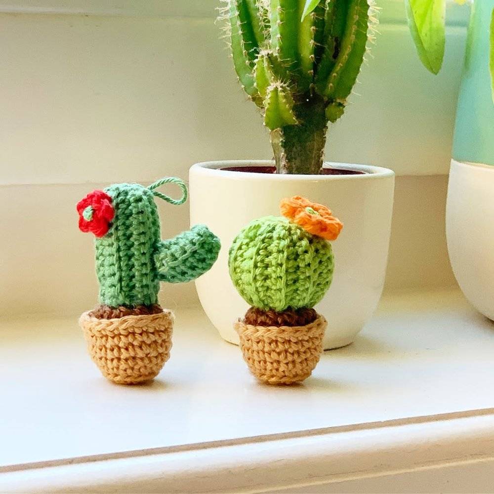 Mini Crochet Potted Cacti Charms