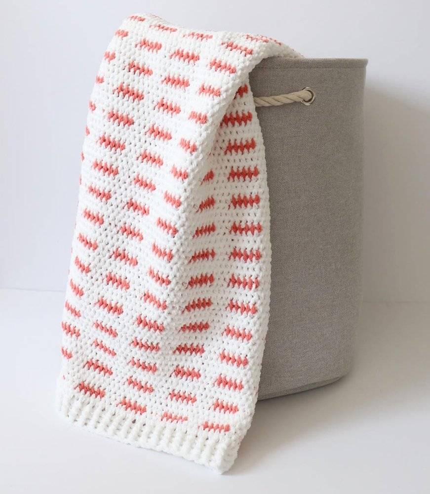 Modern Herringbone Stitch Crochet Blanket