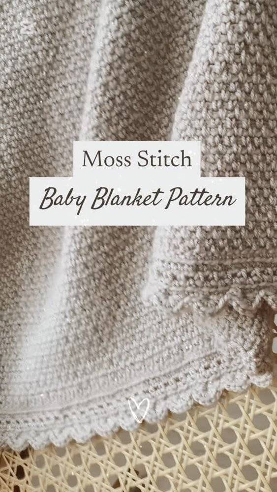 Moss Stitch Crochet Baby Blanket Pattern