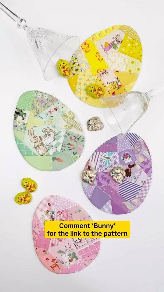 Patchwork Easter Egg Appliqué Coasters