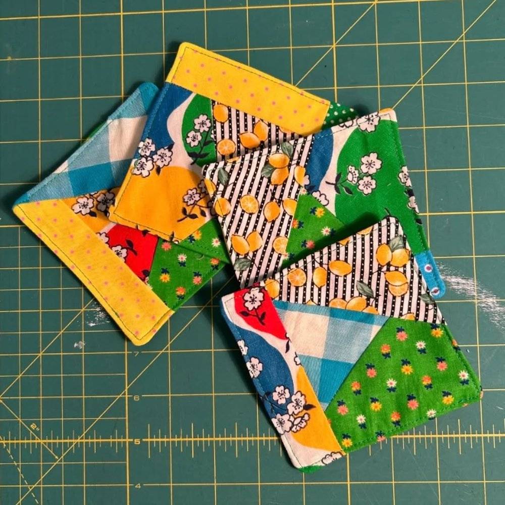 Patchwork Fabric Coaster Set