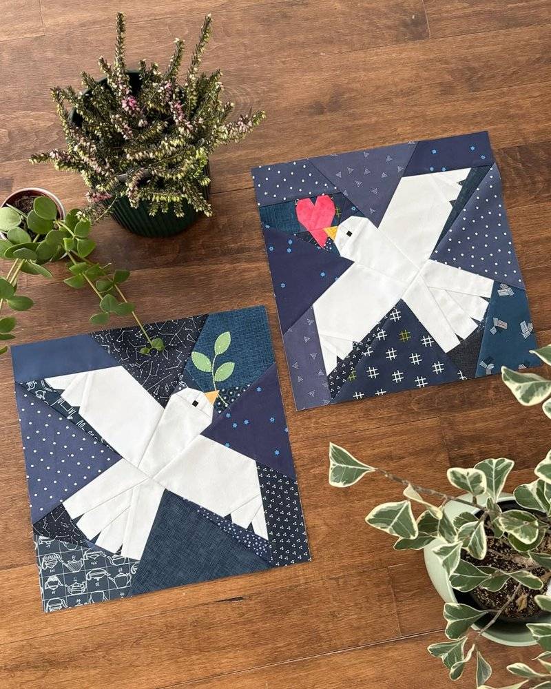 Peace Dove Paper Piecing Quilt Blocks
