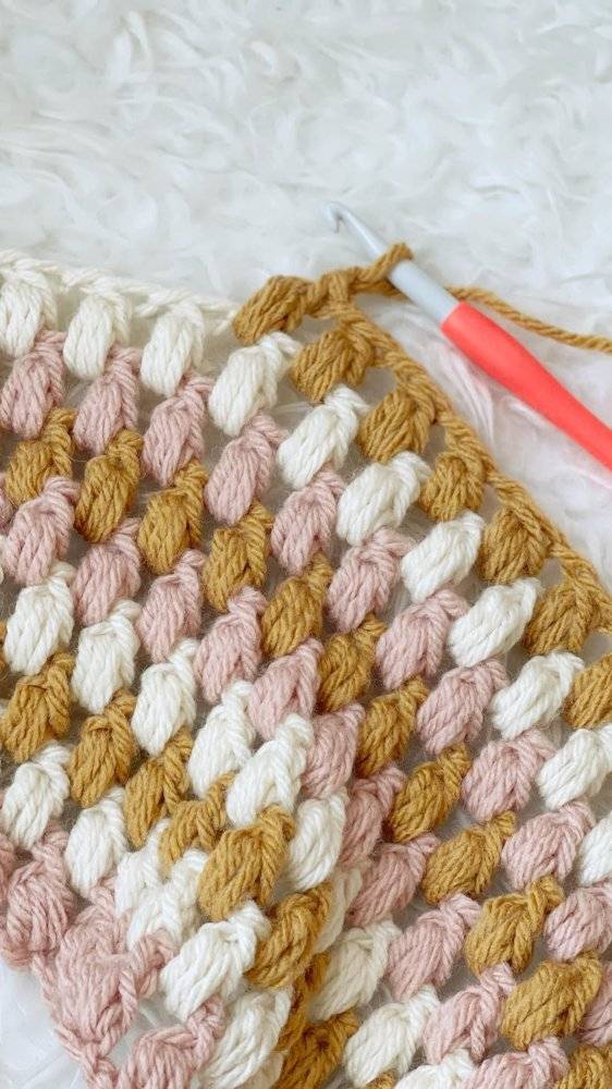 Puff Stitch Crochet Blanket