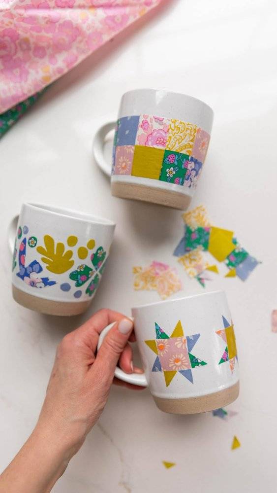 Quilted Patchwork Mug Decor DIY