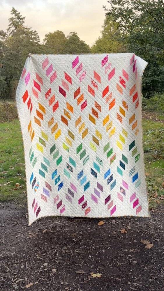 Rainbow Diamond HST Quilt Project