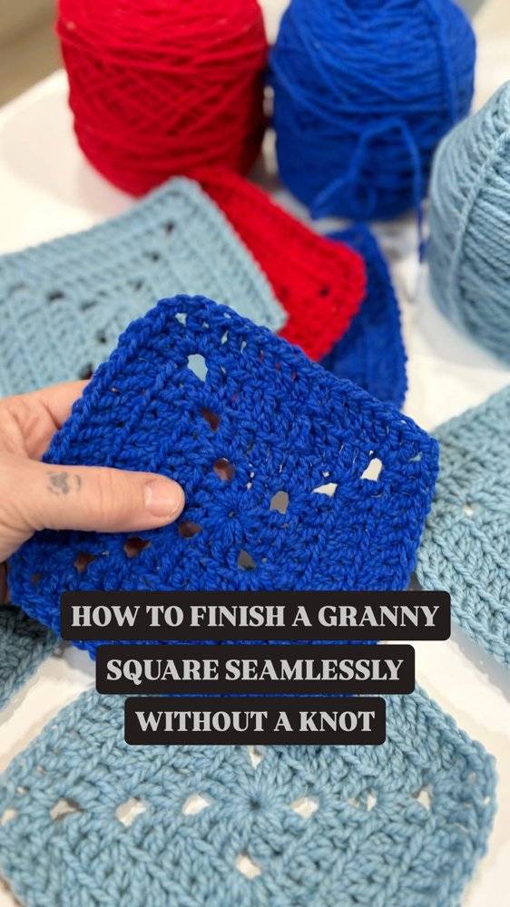 Seamless Granny Square Crochet Finish