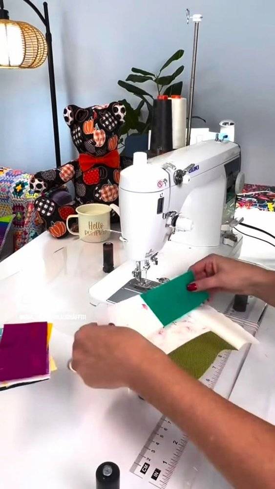 Sewn Pumpkin Patch Fabric Teddy Bear Project