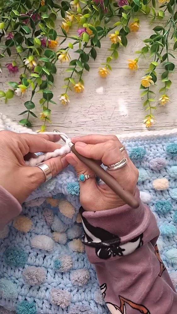 Soft Bobble Stitch Crochet Baby Blanket