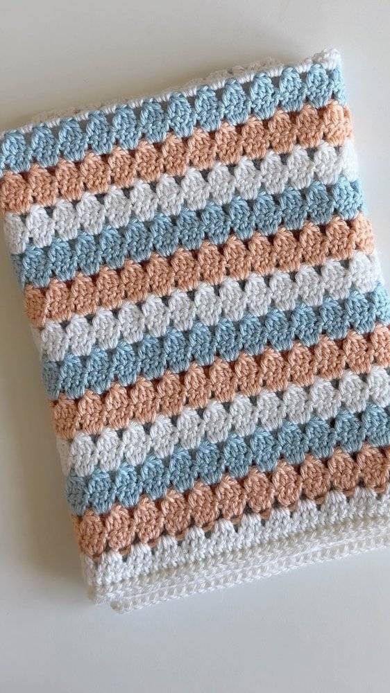 Striped Crochet Baby Blanket Project