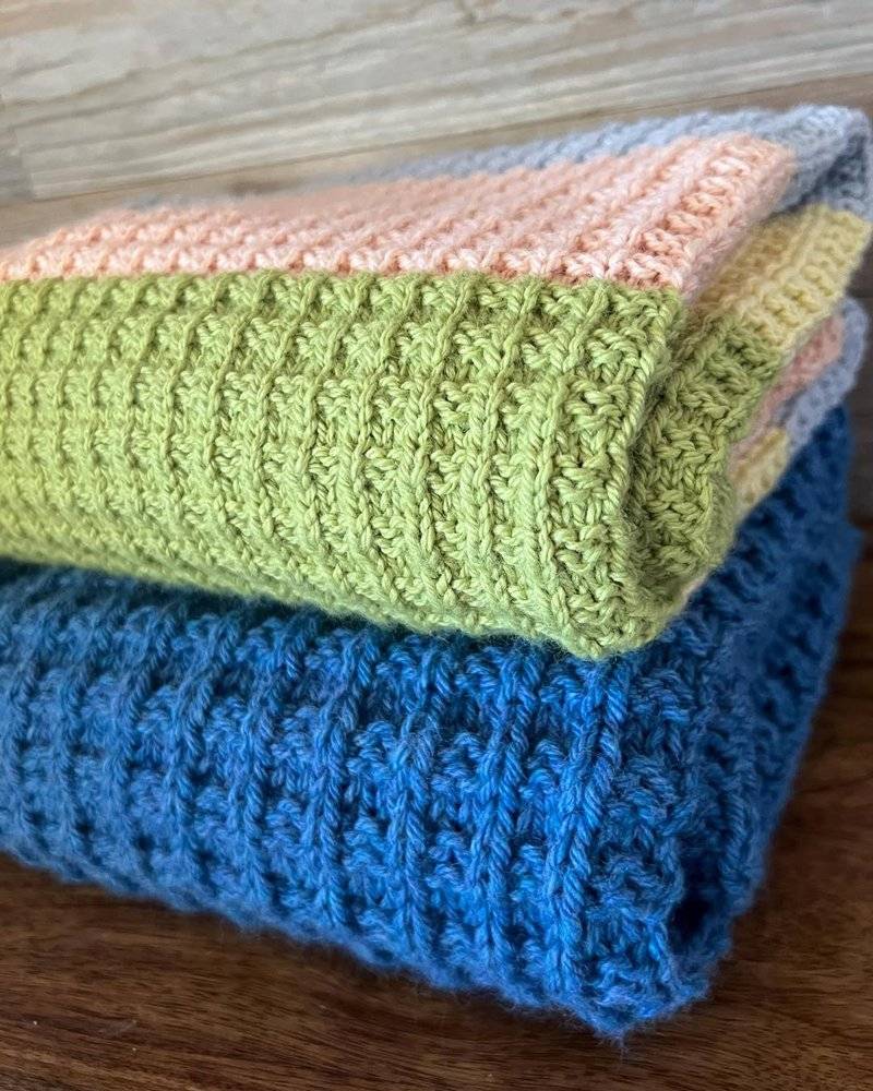 Striped Ribbed Crochet Blanket