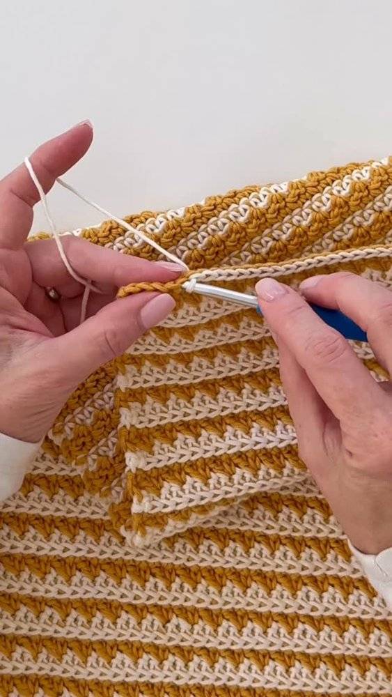 Striped Textured Crochet Fabric Project