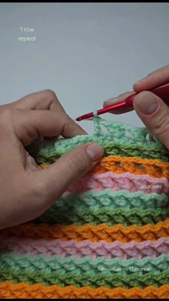 Striped Textured Crochet Fabric Project