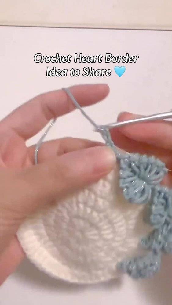 Sweet Crochet Heart Border Idea