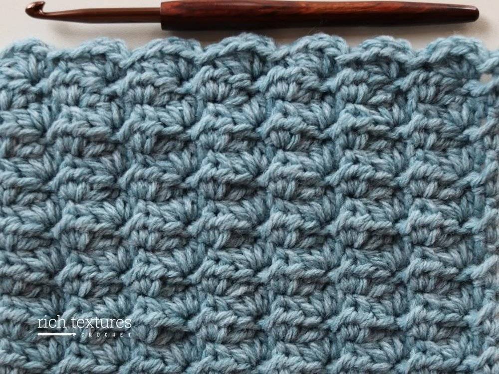 Textured Blue Crochet Stitch Pattern