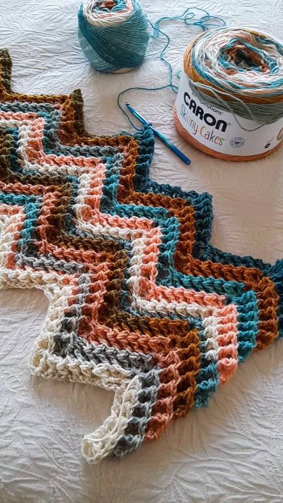 Textured Chevron Crochet Blanket