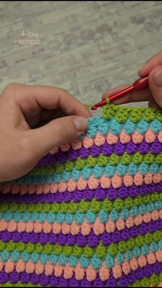 Textured Color Block Crochet Coasters