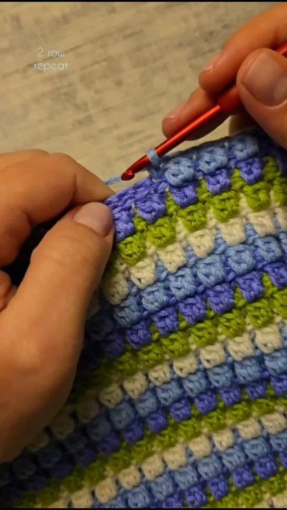 Textured Color Block Crochet Washcloth