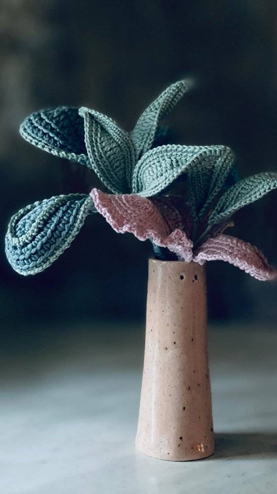 Textured Crochet Fiddle Leaf Fig Plant Decor