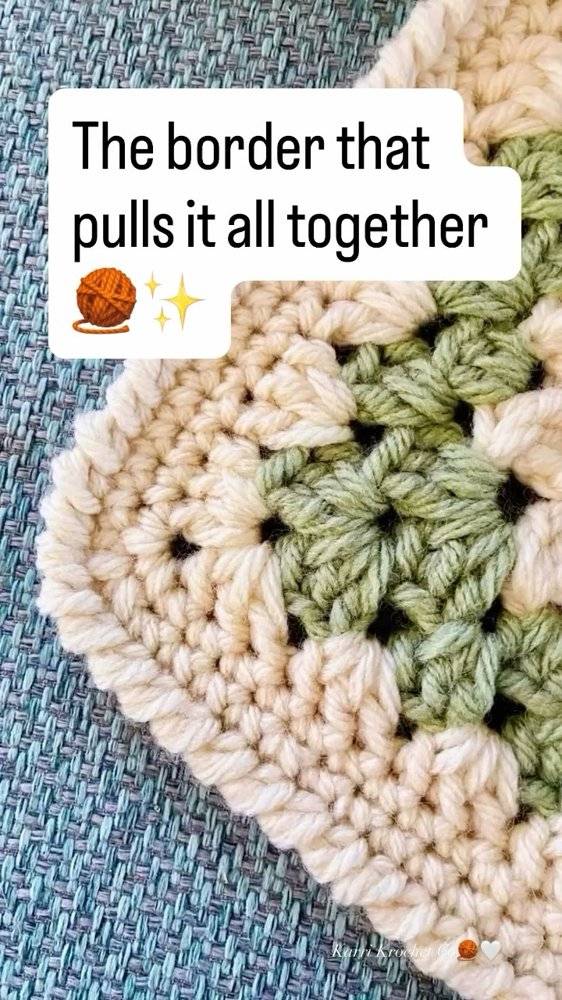Textured Crochet Granny Square Border Detail