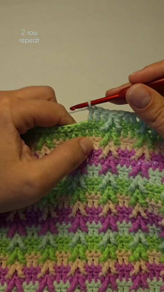 Textured Crochet Stitch Blanket in Spring Colors