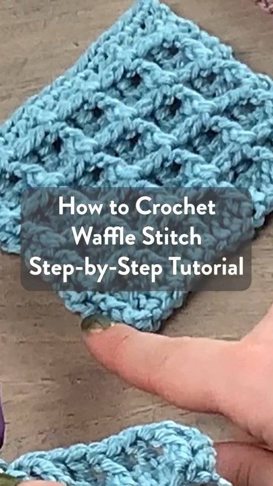 Textured Crochet Waffle Stitch Swatch Project