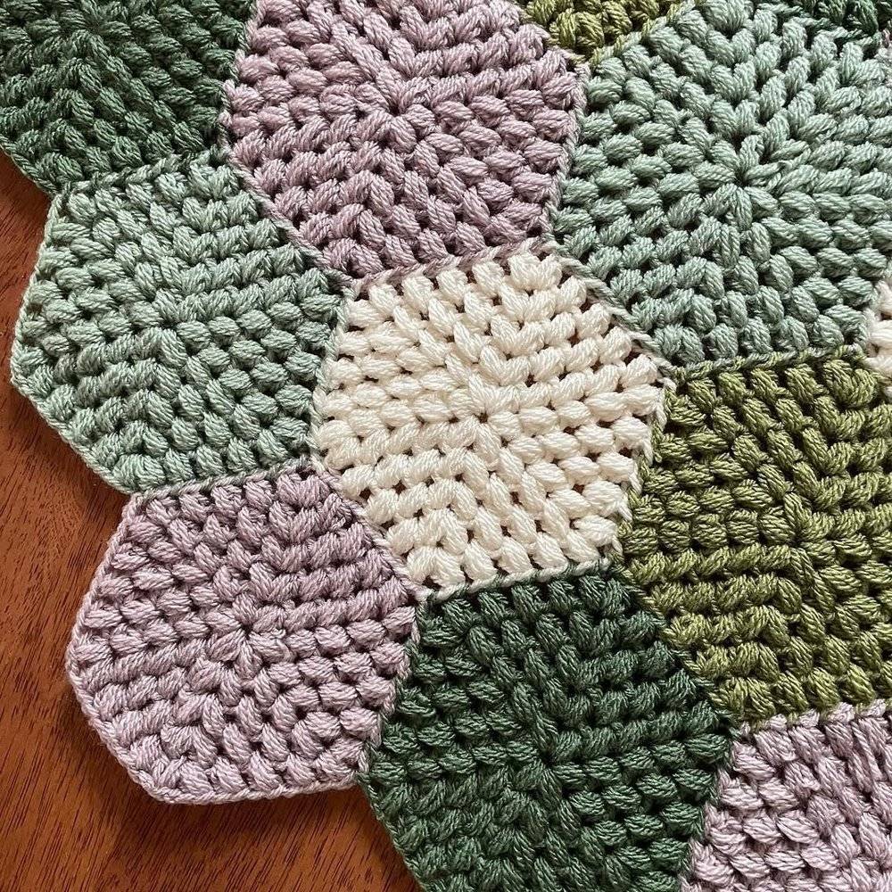 Textured Hexagon Crochet Coaster Set