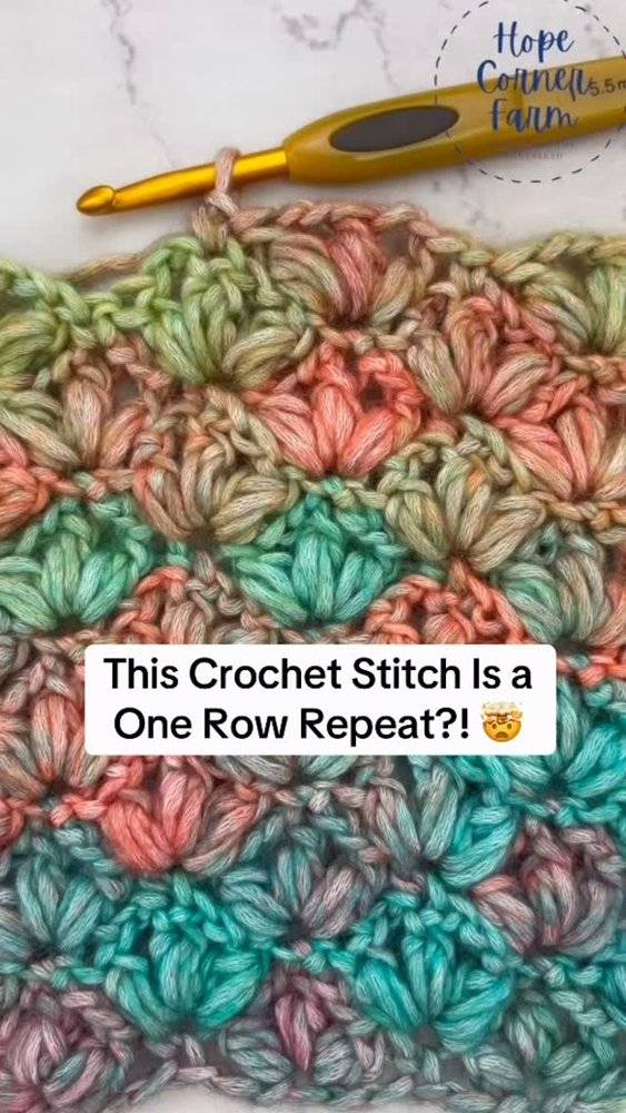 Textured Puff Stitch Crochet Fabric